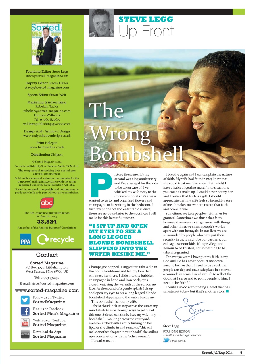 Sorted Magazine – The men's mag with morals Preview Pages