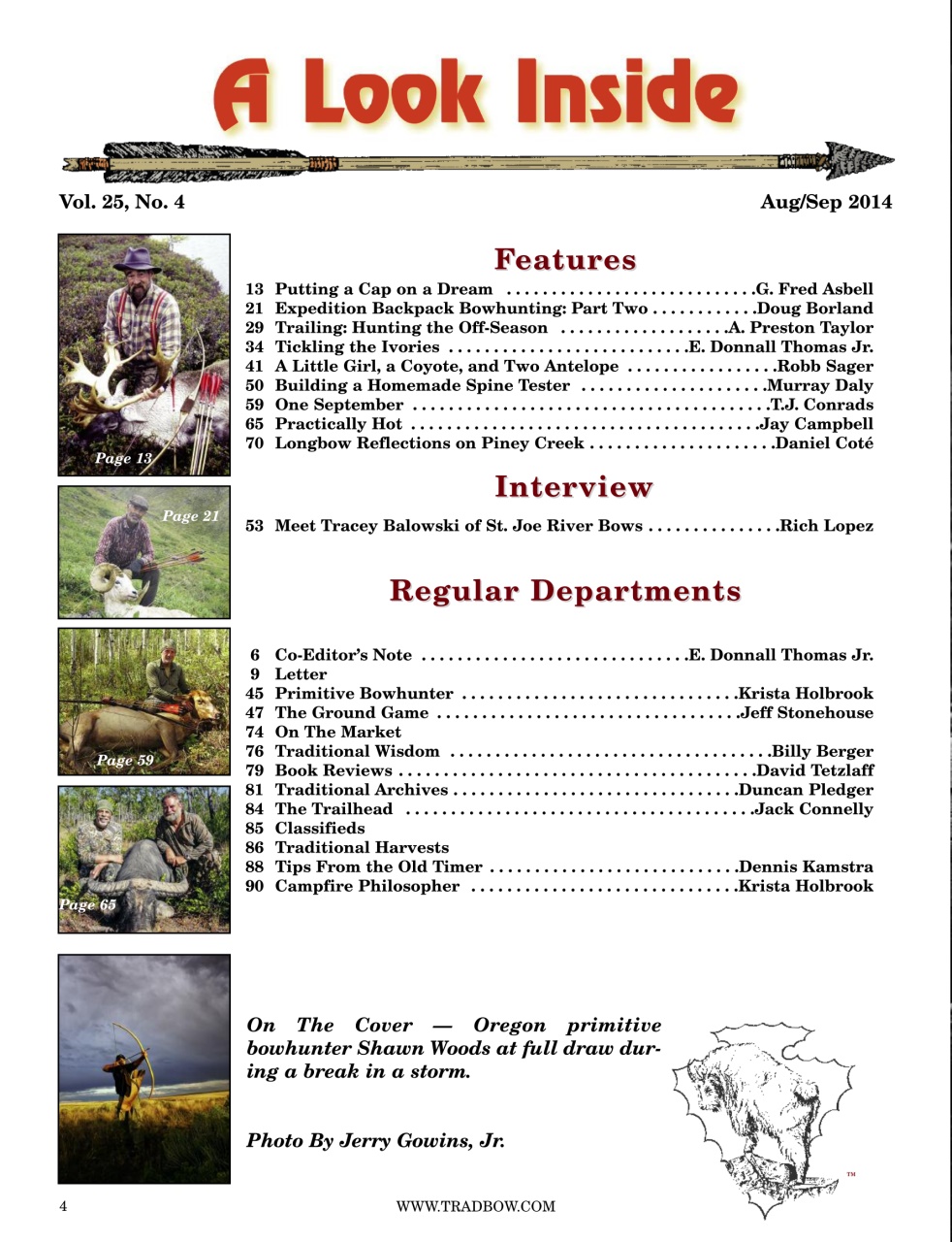 Traditional Bowhunter Magazine Preview Pages