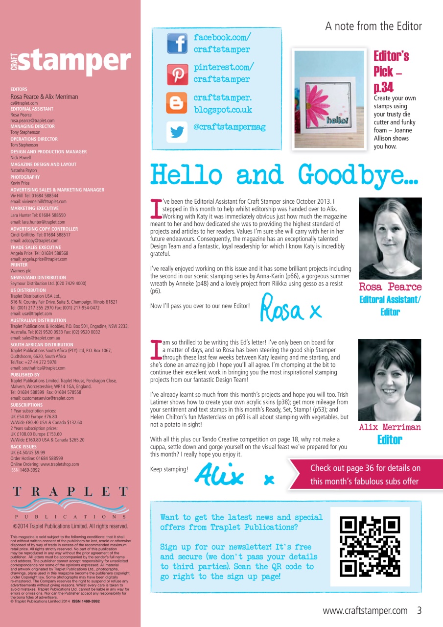 Craft Stamper Preview Pages