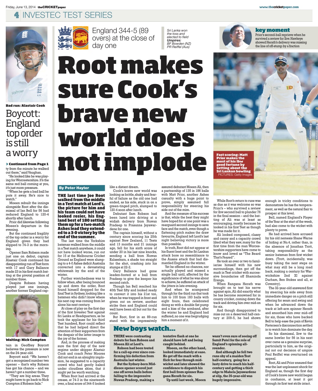 The Cricket Paper Preview Pages