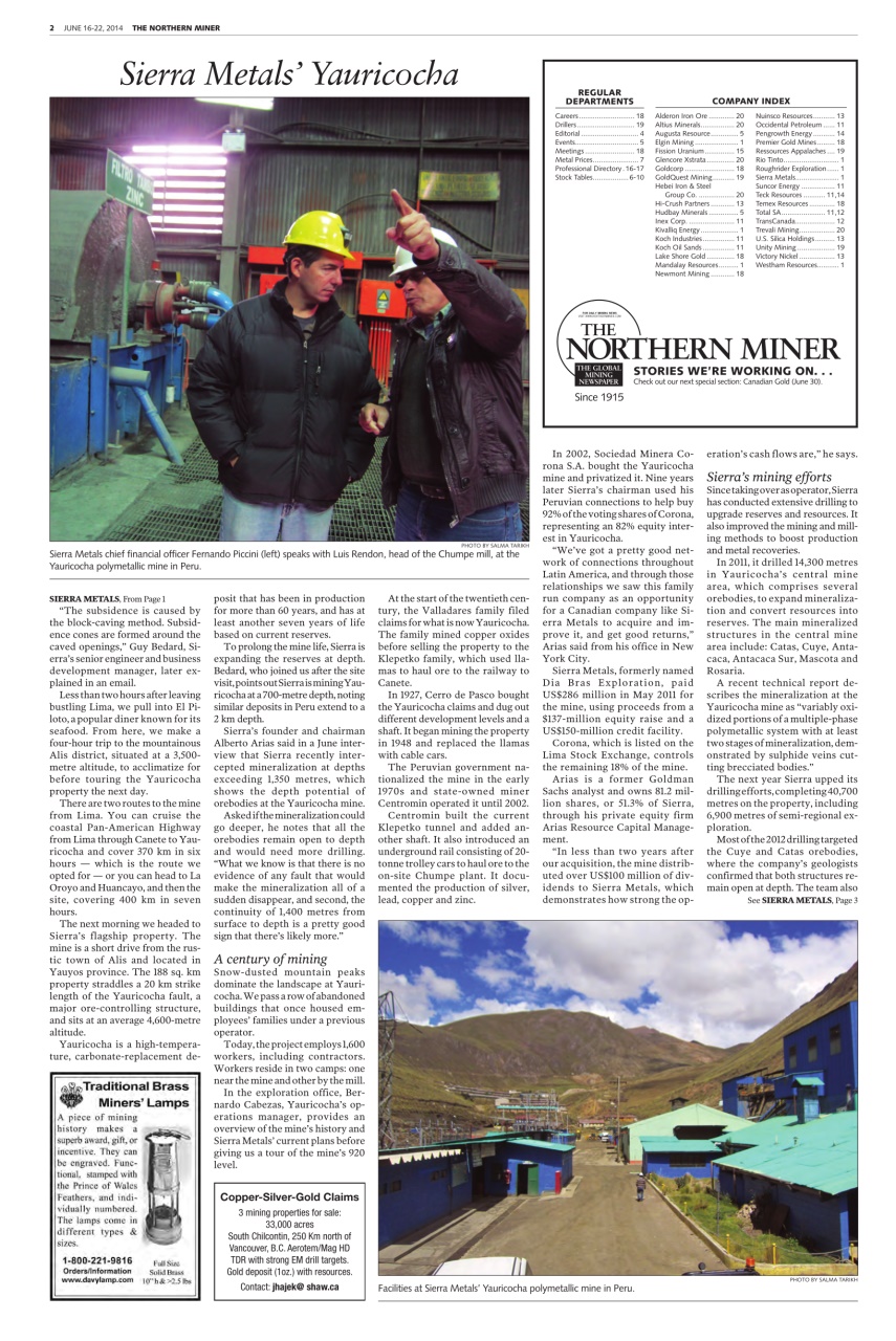 The Northern Miner Preview Pages