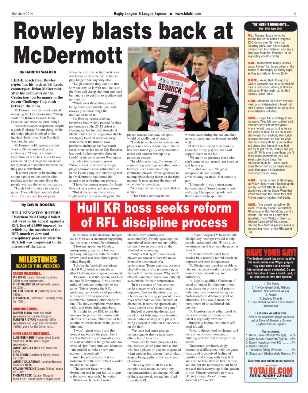 League Express Preview Pages