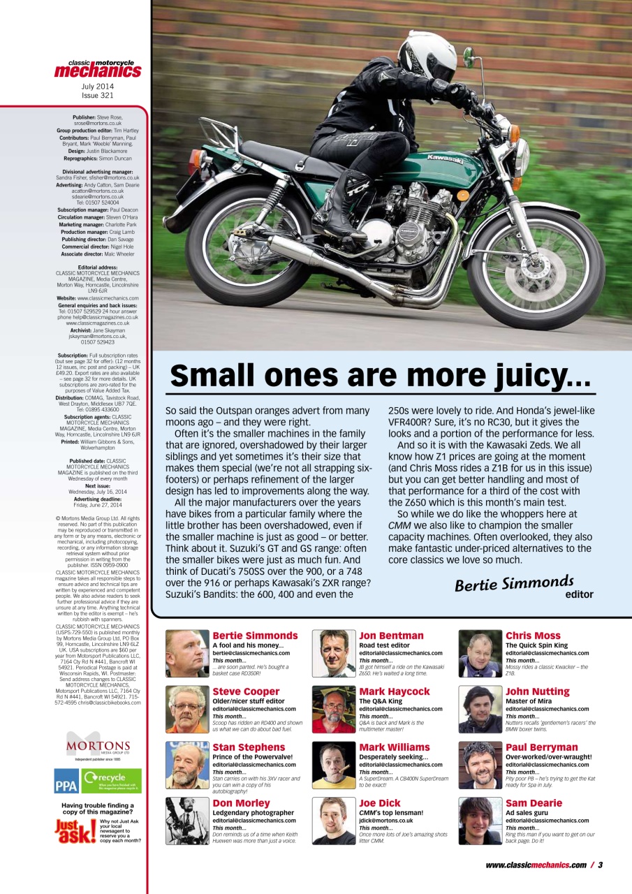 Classic Motorcycle Mechanics Preview Pages