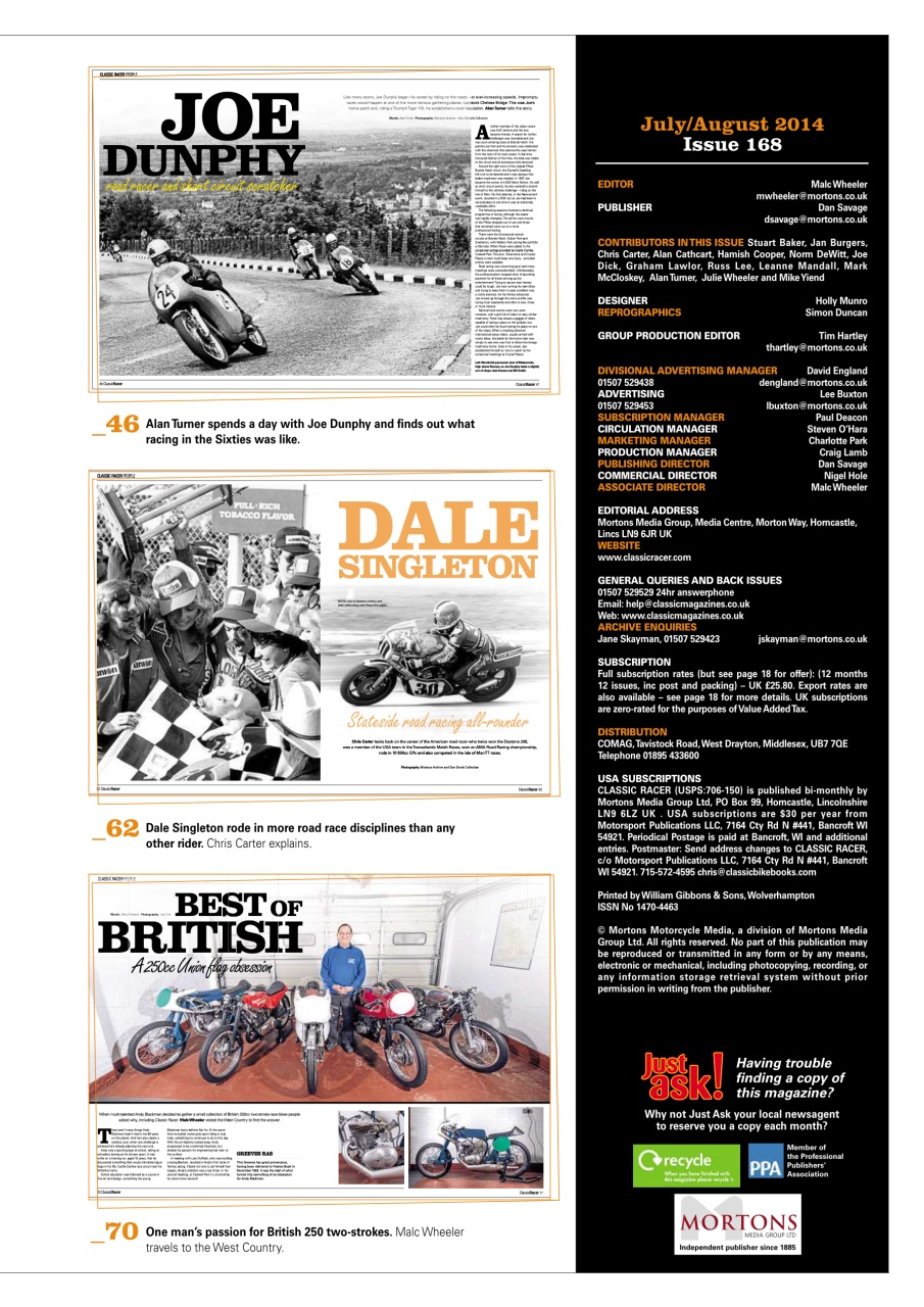 Classic Racer Preview Pages