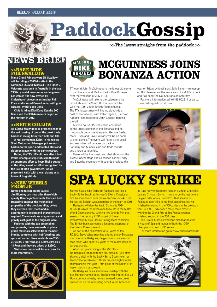 Classic Racer Preview Pages