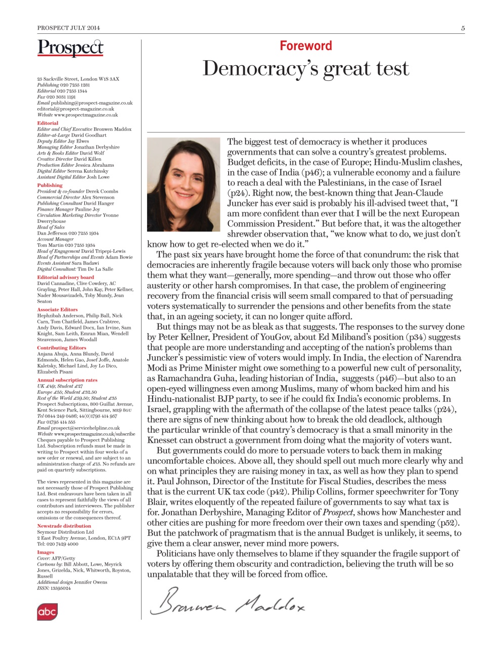 Prospect Magazine Preview Pages