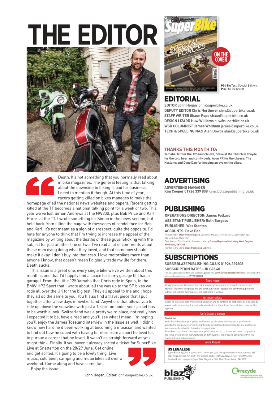 Superbike Magazine Preview Pages