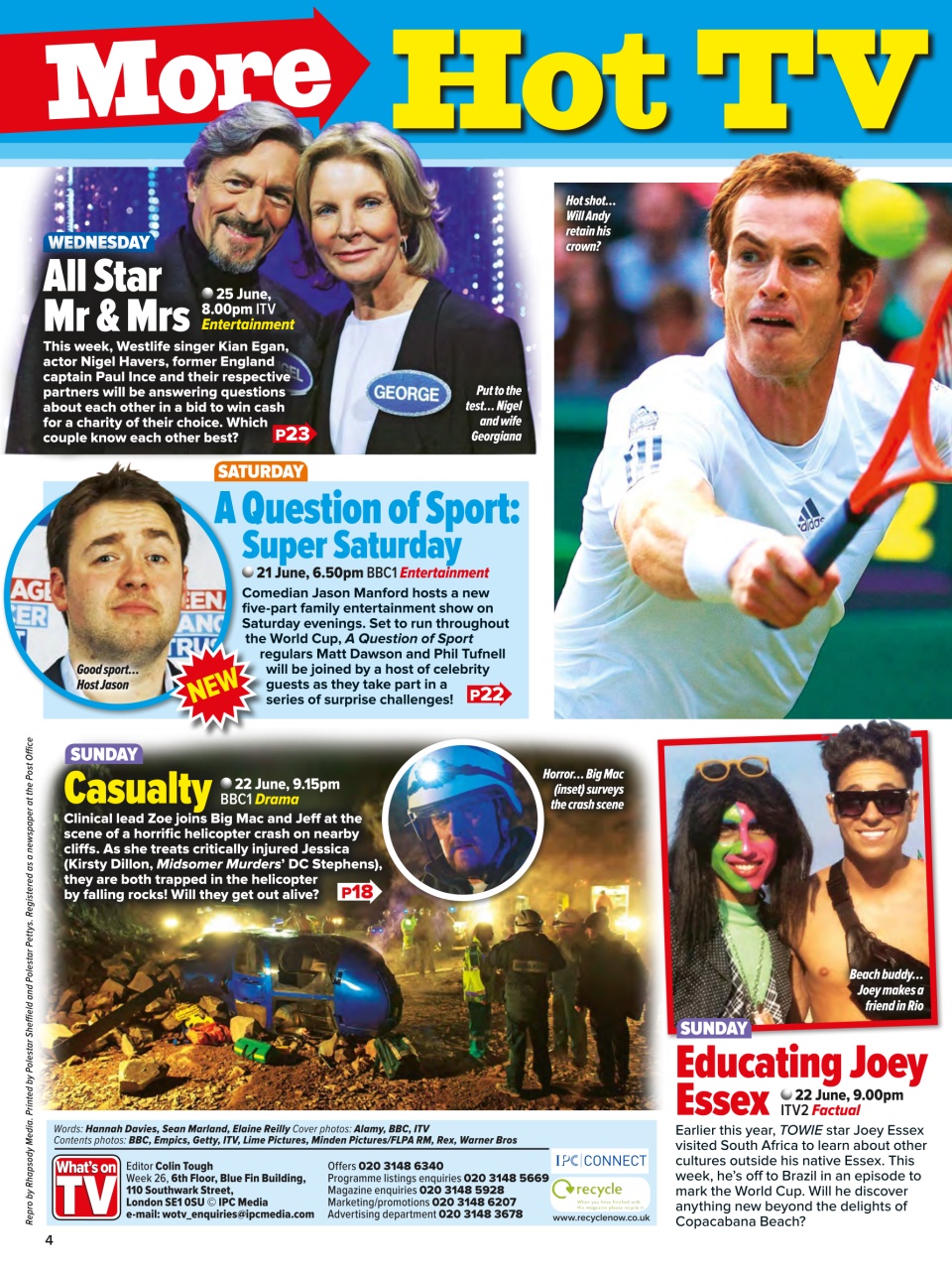 What's on TV Preview Pages