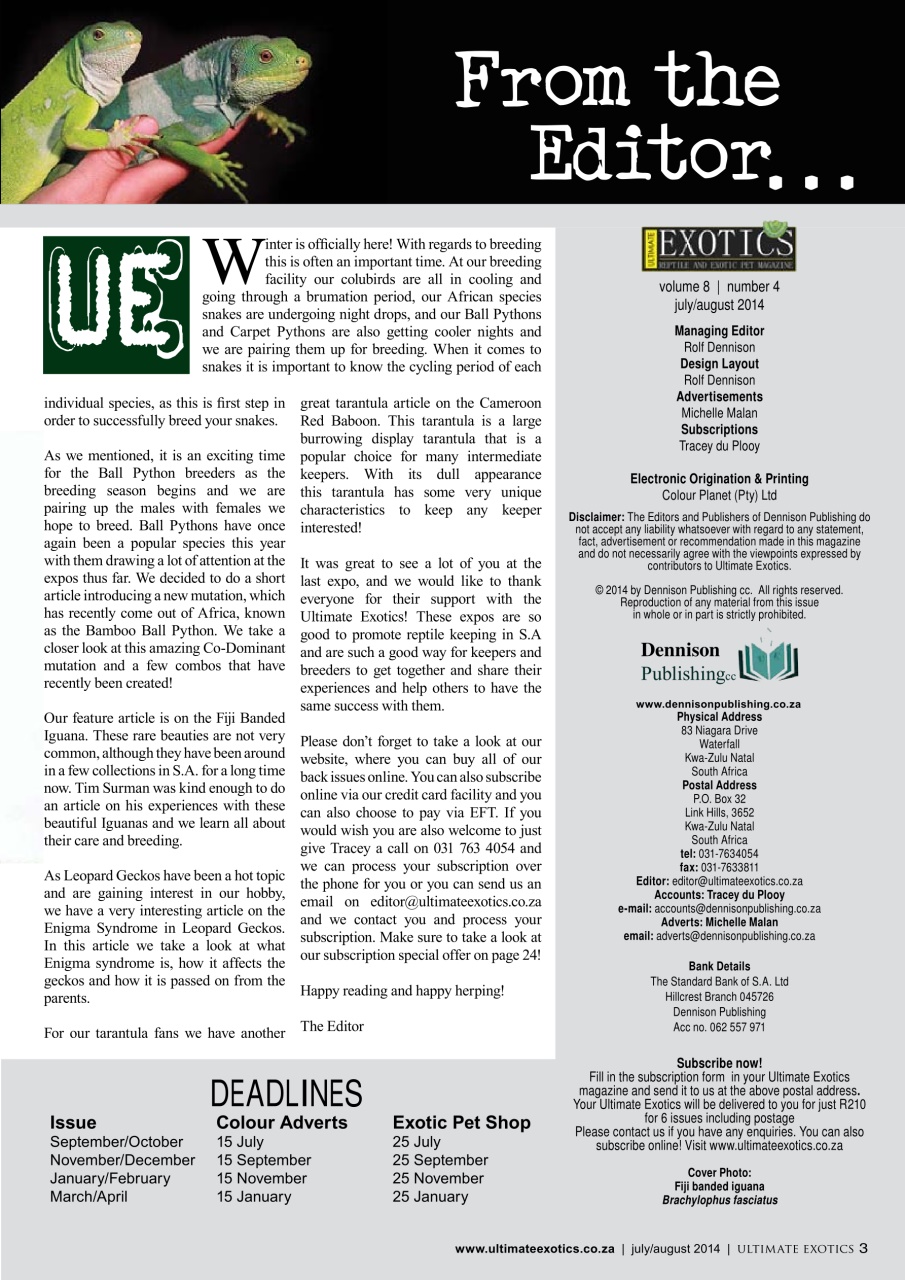 Ultimate Exotics Preview Pages