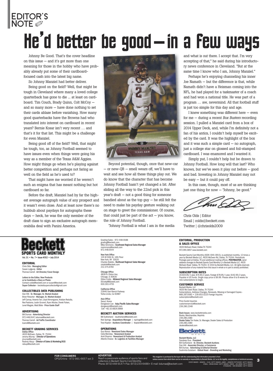Sports Card Monthly Magazine Preview Pages
