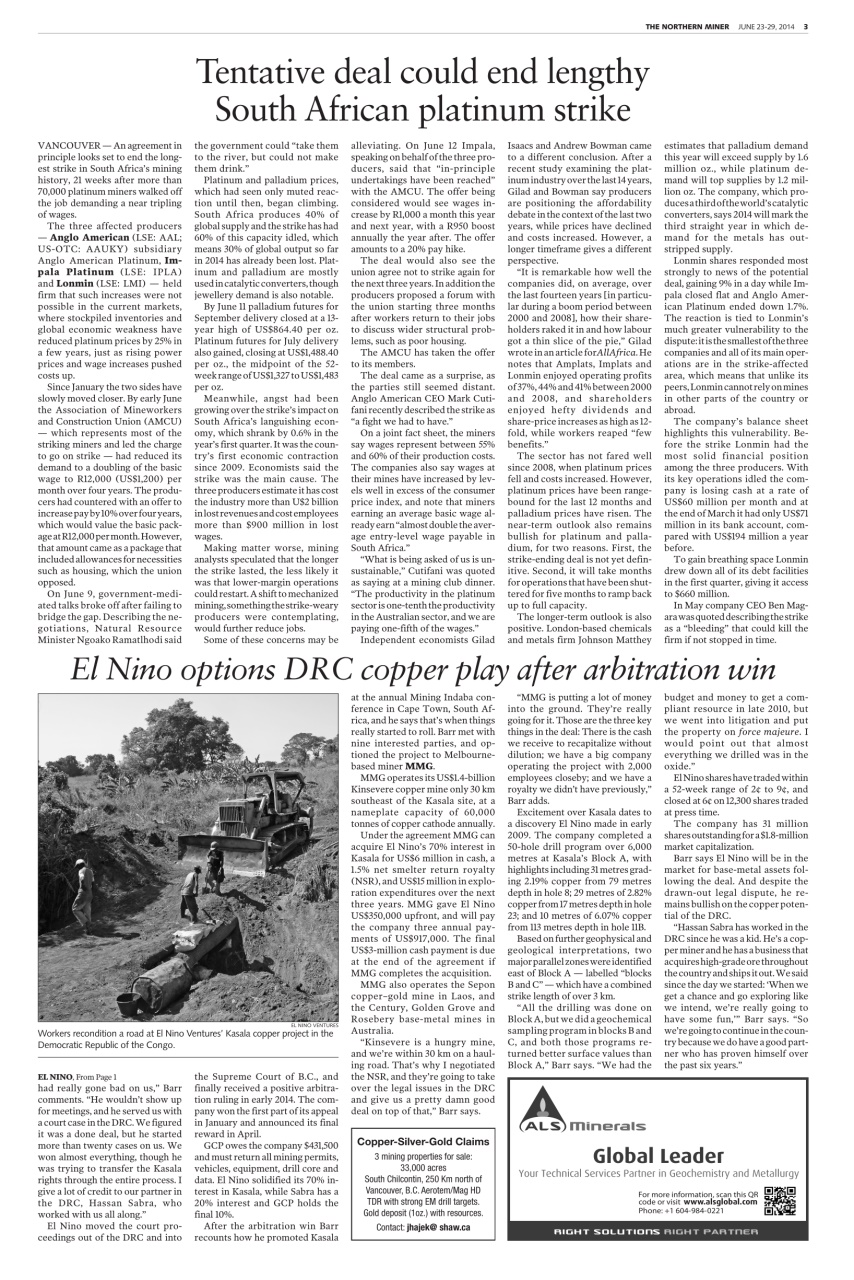 The Northern Miner Preview Pages