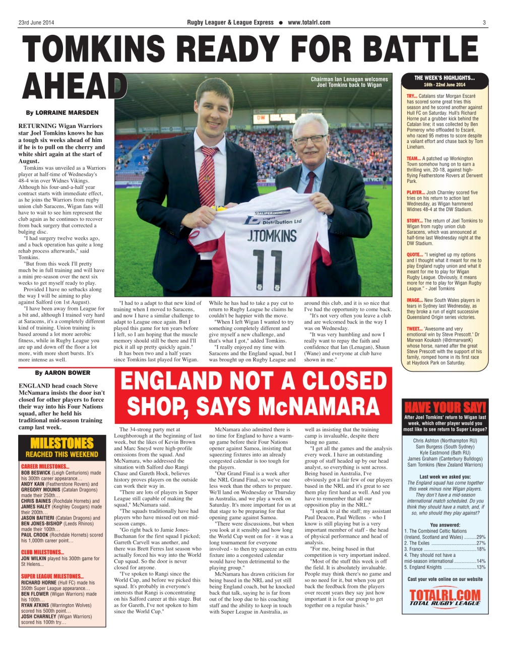 League Express Preview Pages