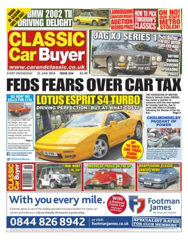 Classic Car Buyer issue No.234 Fed Fears Over Car Tax