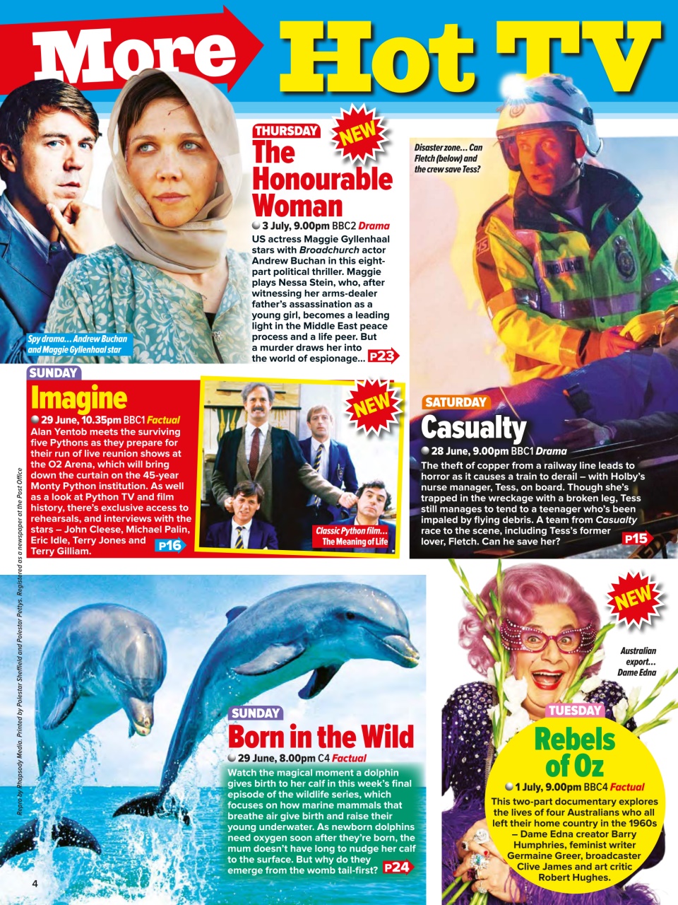 What's on TV Preview Pages