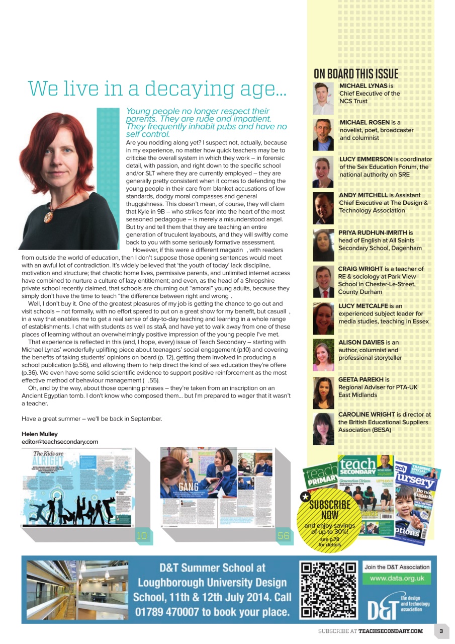 Teach Secondary Preview Pages