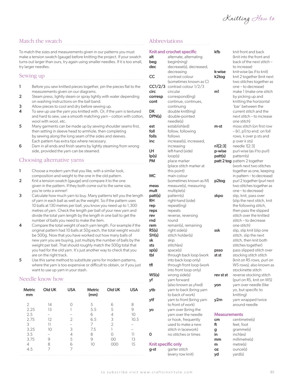 Knitting Preview Pages