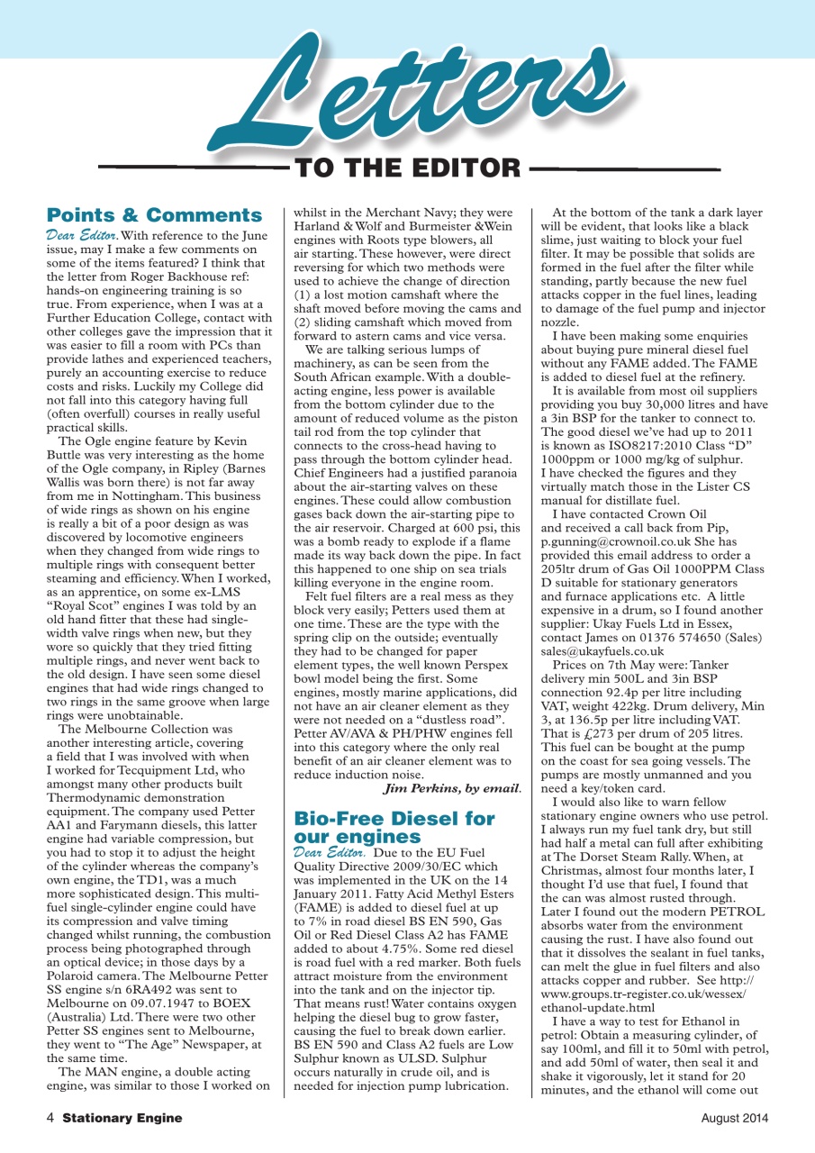 Stationary Engine Preview Pages