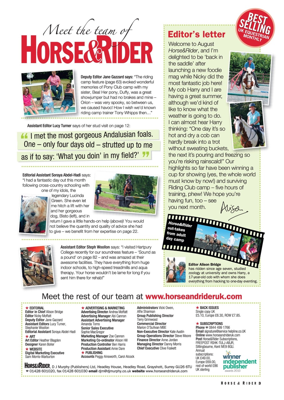 Horse&Rider Magazine - UK equestrian magazine for Horse and Rider Preview Pages