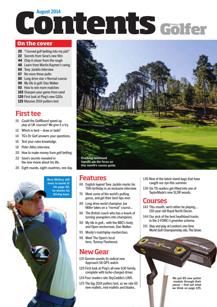 Today's Golfer Preview Pages