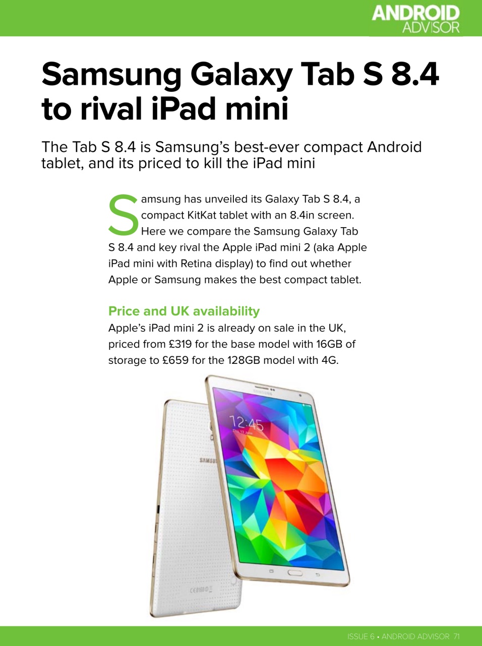 Android Advisor Preview Pages