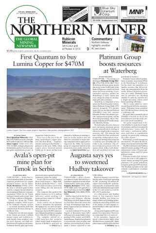 The Northern Miner issue Vol. 100 No. 20