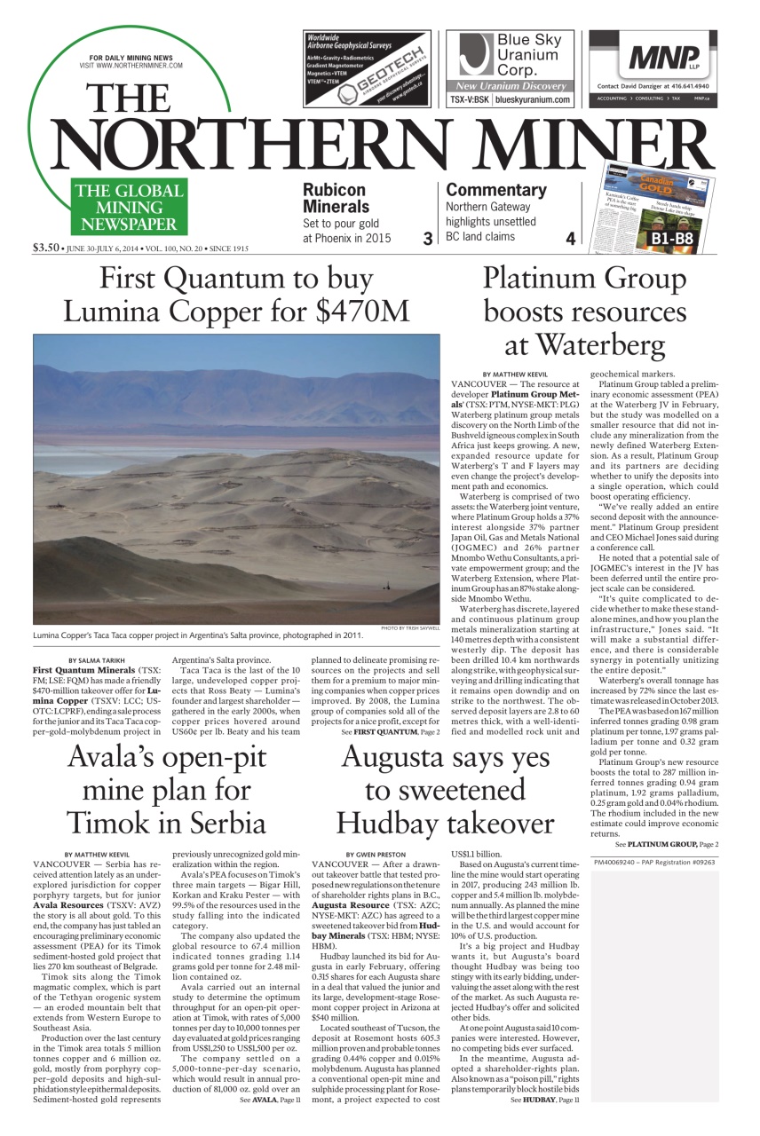 The Northern Miner Preview Pages