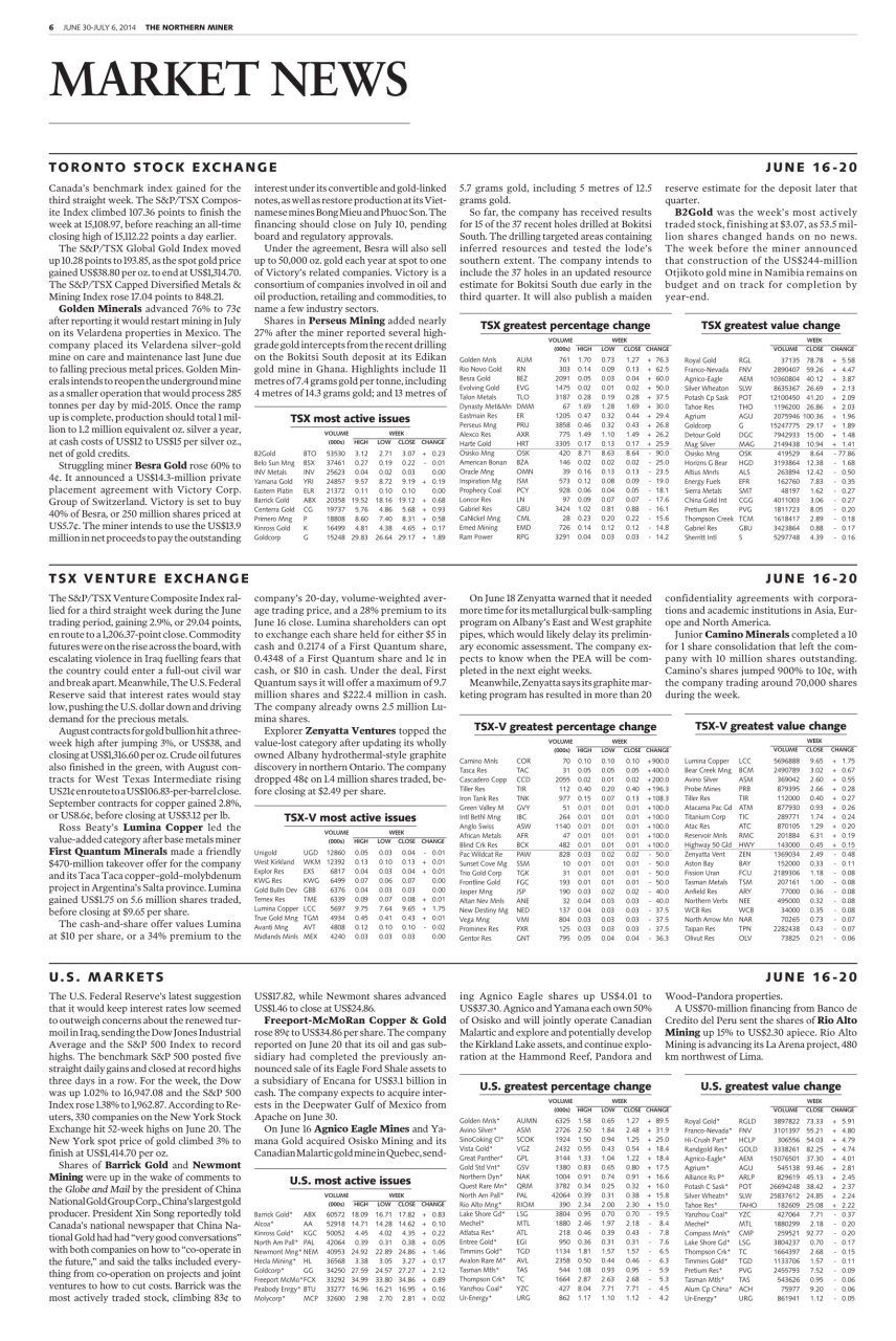 The Northern Miner Preview Pages