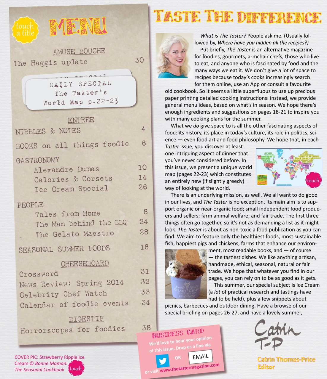 The Taster Magazine Preview Pages