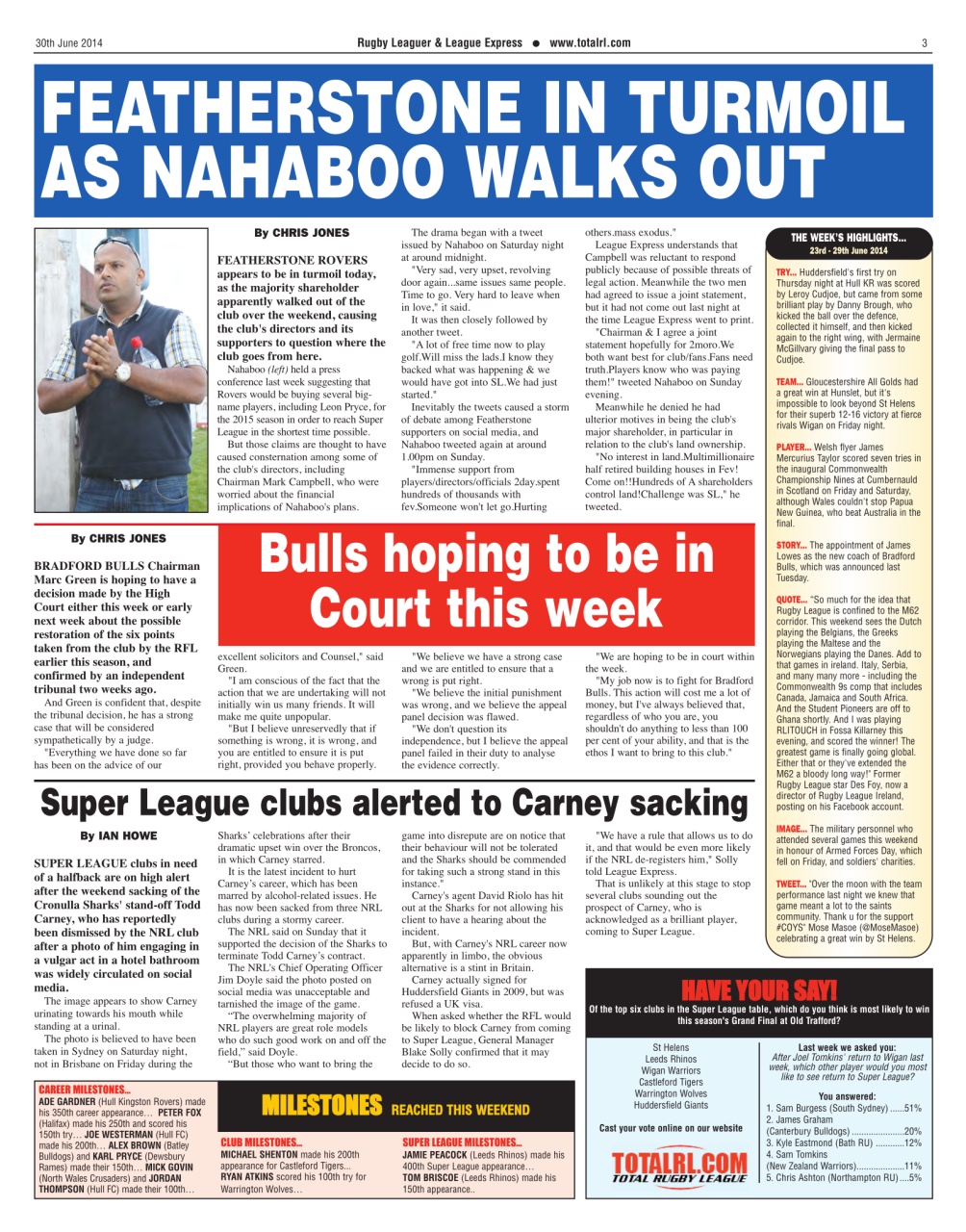 League Express Preview Pages