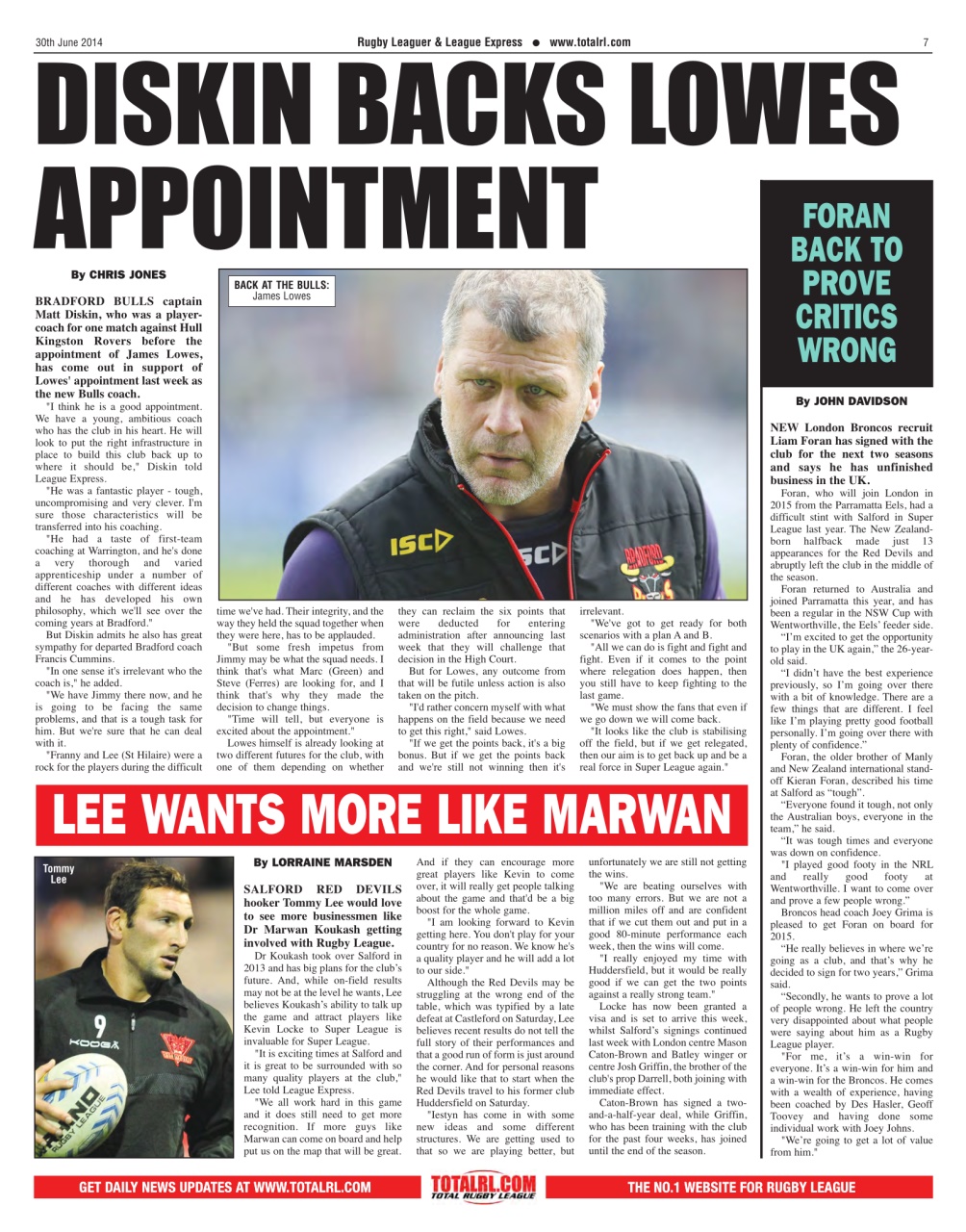 League Express Preview Pages