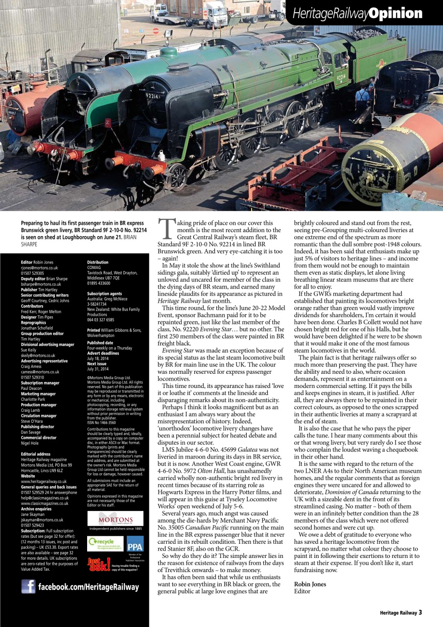 Heritage Railway Preview Pages