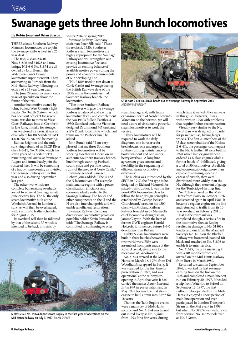Heritage Railway Preview Pages