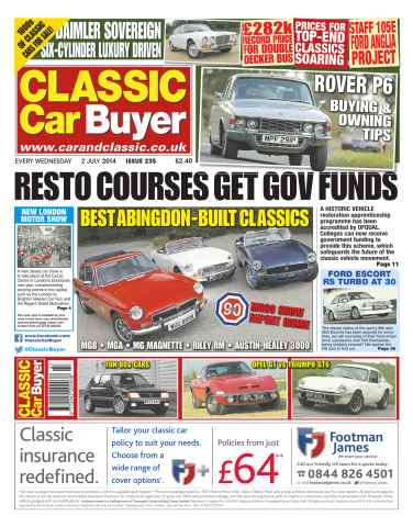 Classic Car Buyer issue No.235 Resto Courses Get Gov Funds