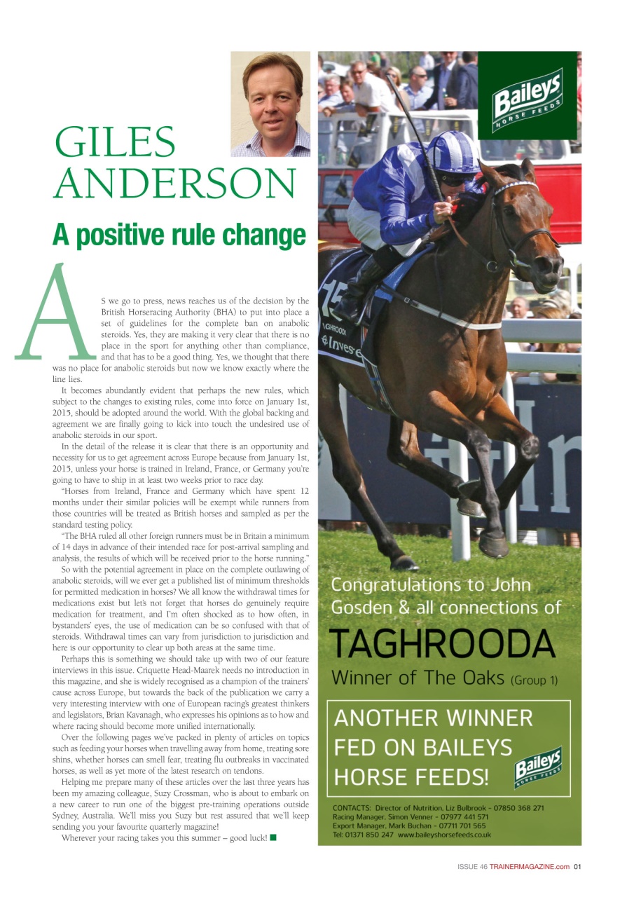 European Trainer Magazine - horse racing Preview Pages