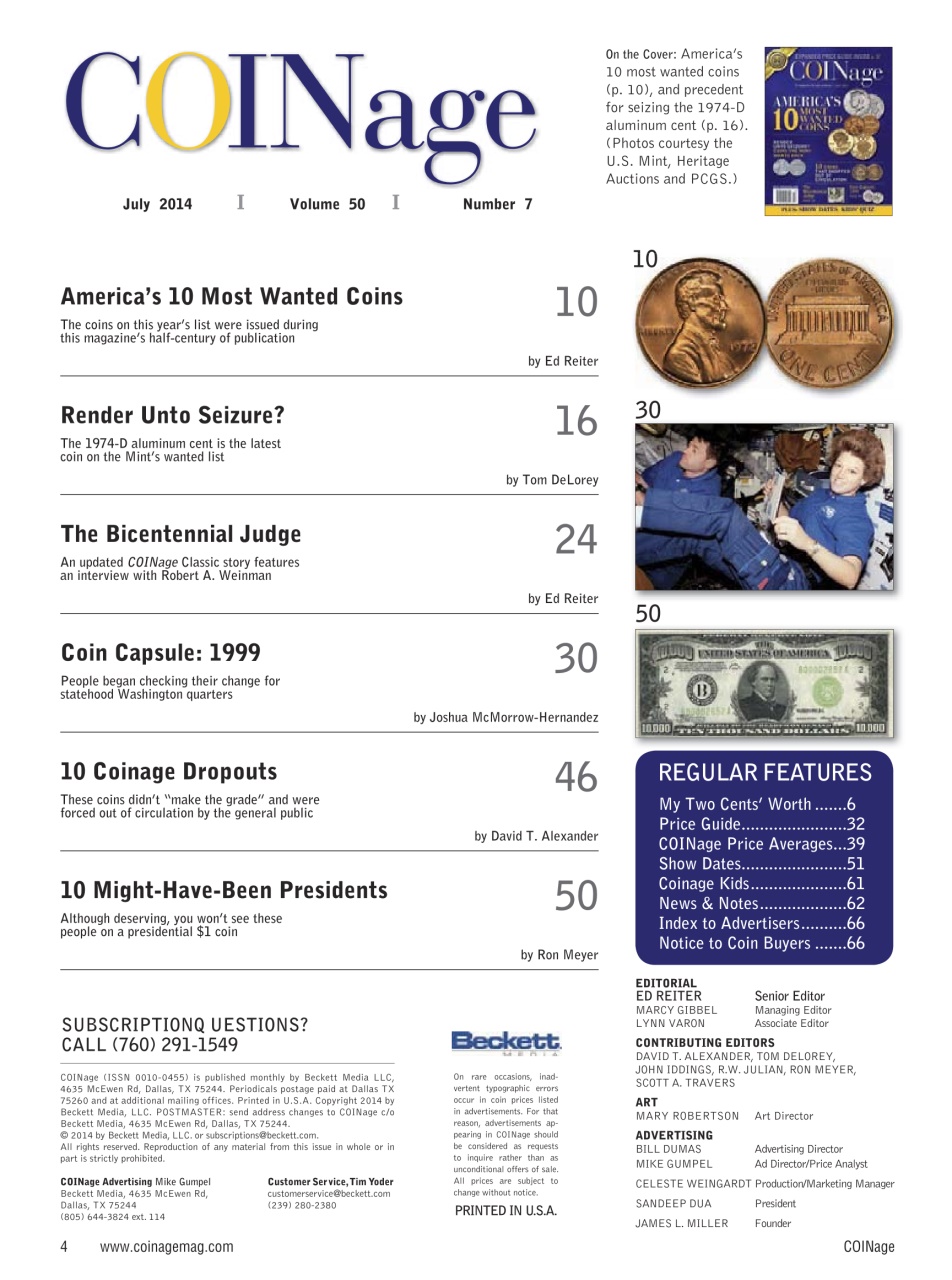 COINage Magazine Preview Pages