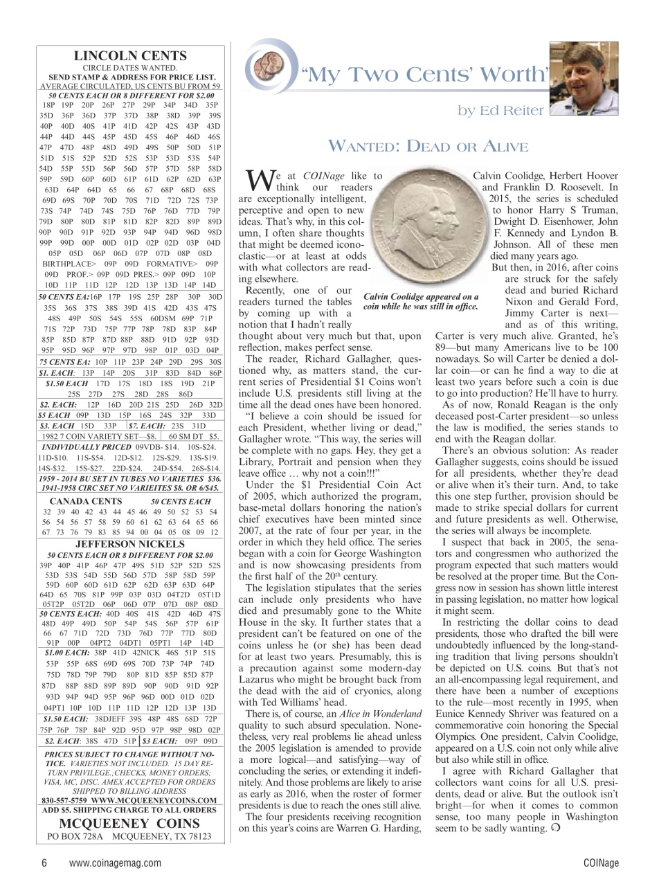 COINage Magazine Preview Pages