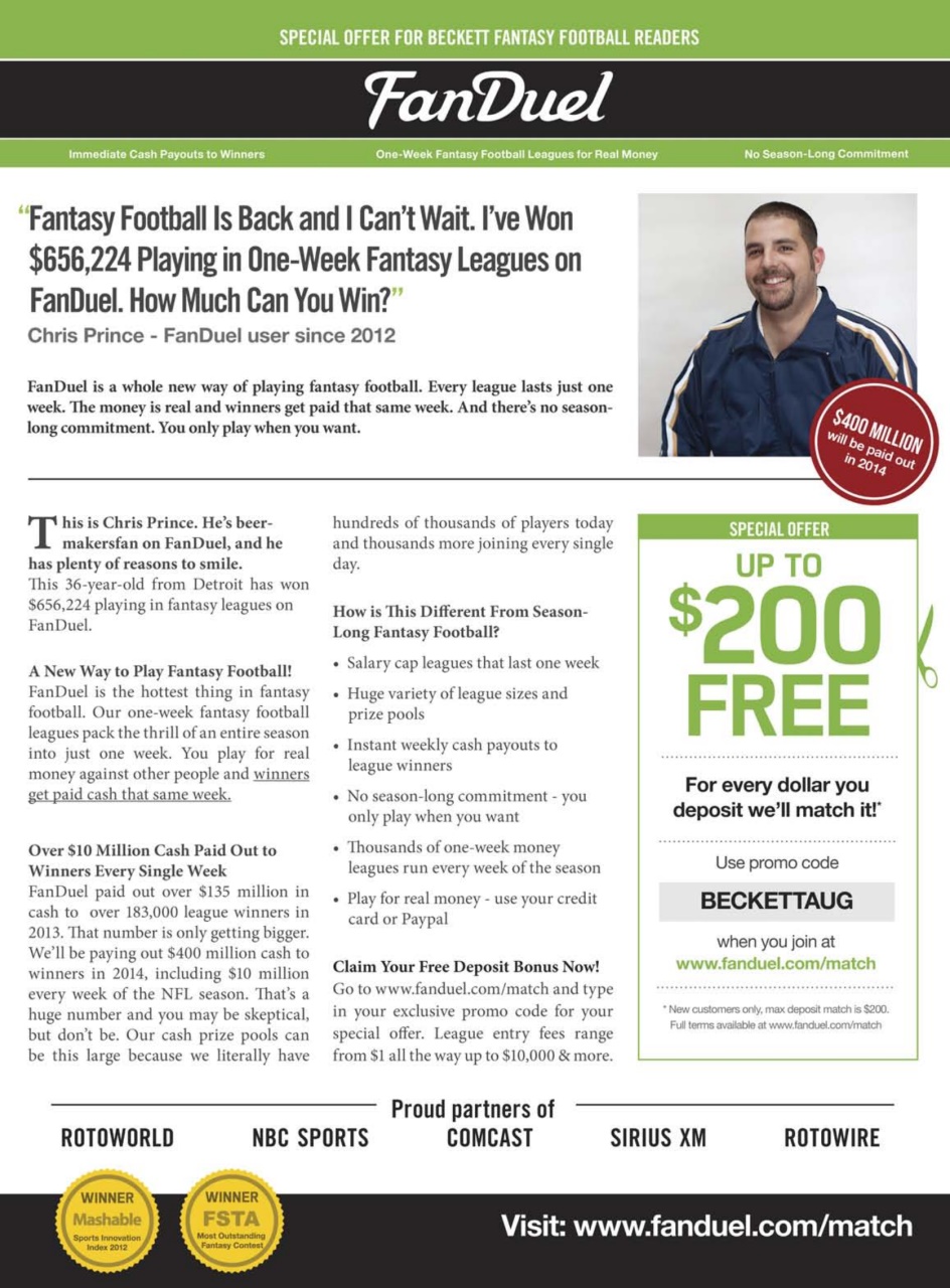 Beckett Football Magazine Preview Pages