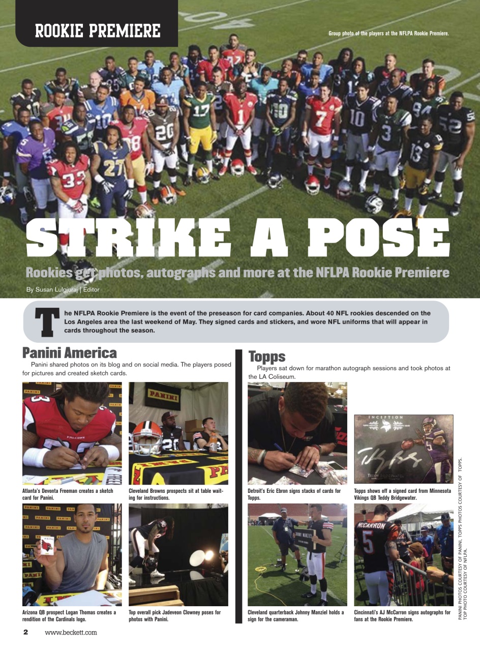 Beckett Football Magazine Preview Pages