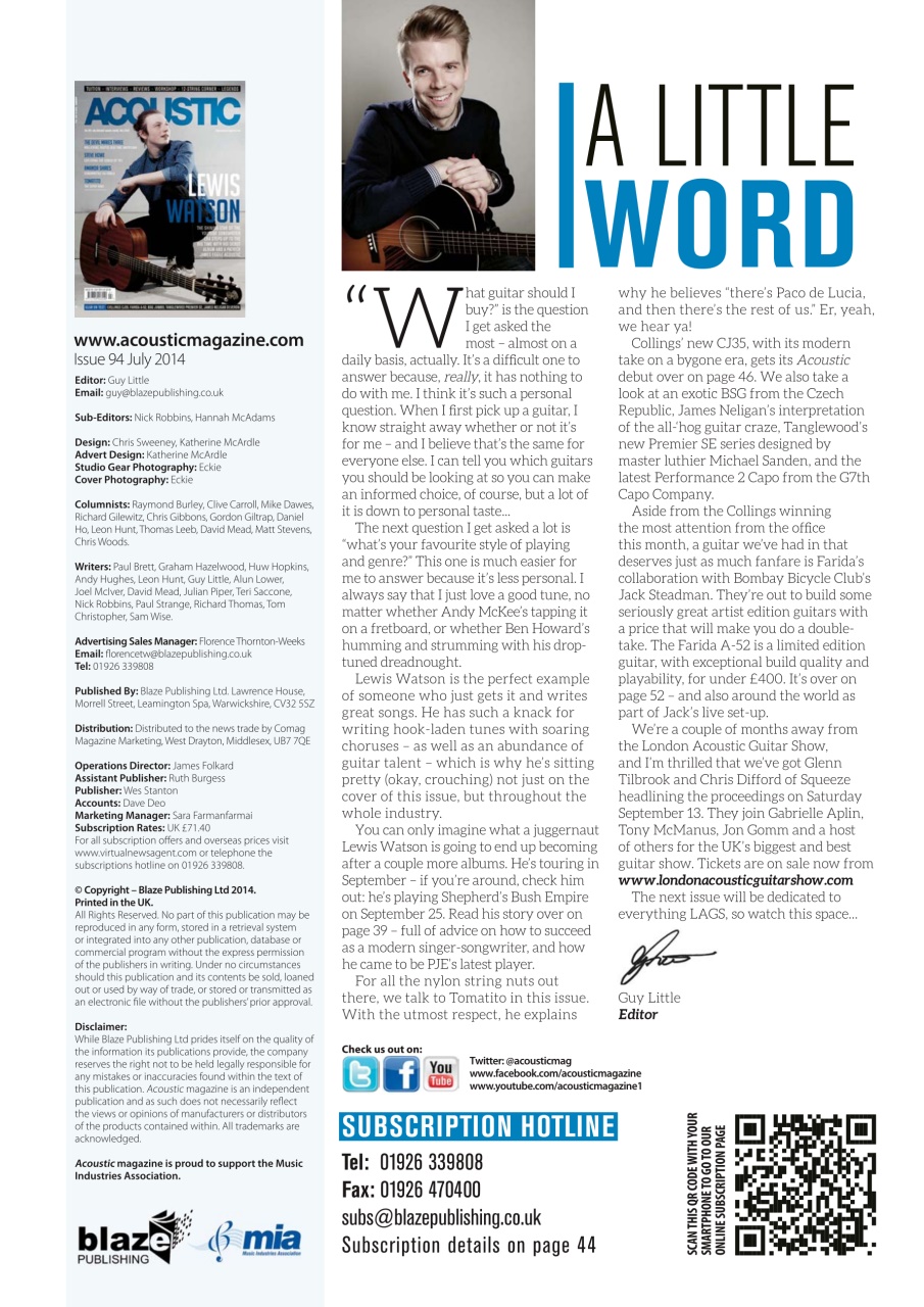 Acoustic Preview Pages