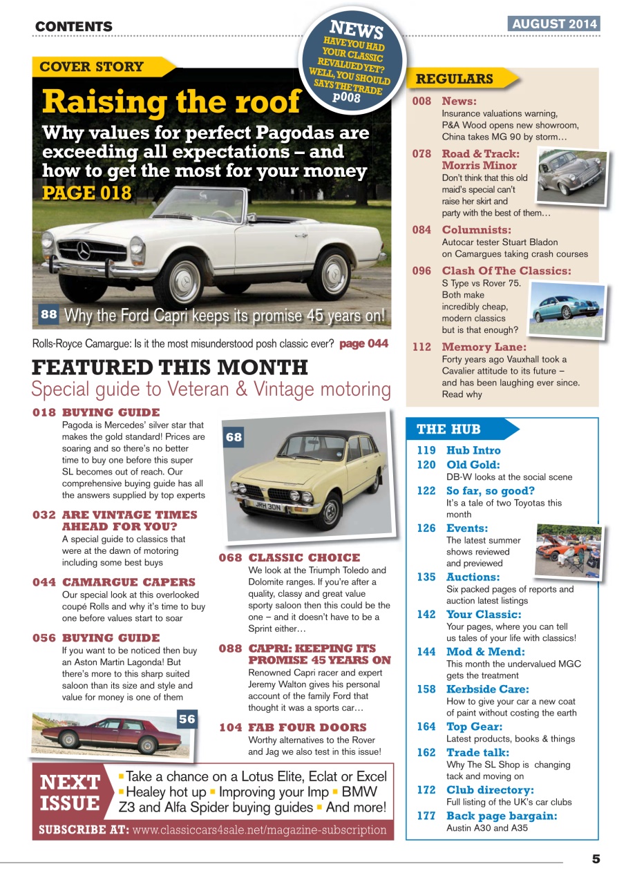 Classic Motoring Preview Pages