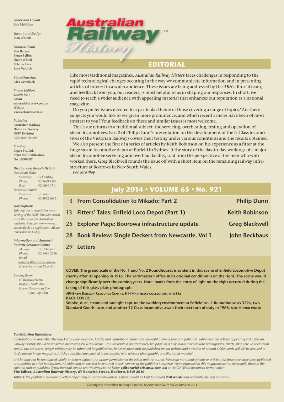 Australian Railway History Preview Pages