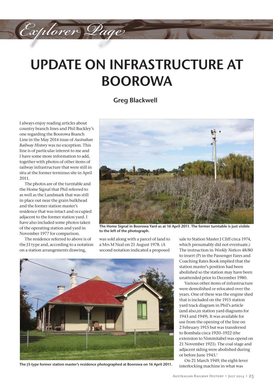 Australian Railway History Preview Pages