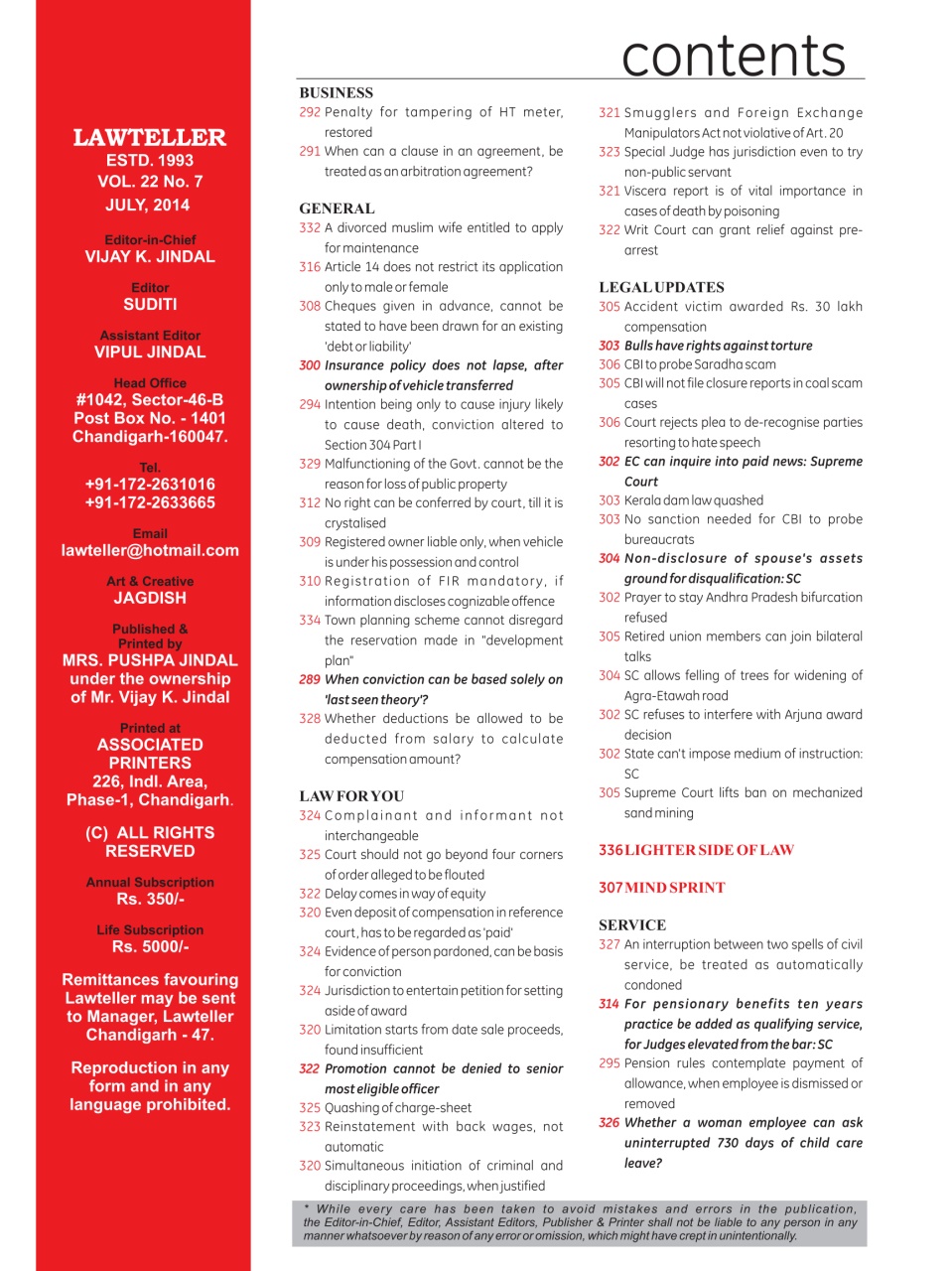 Lawteller – A Legal Awareness Magazine Preview Pages