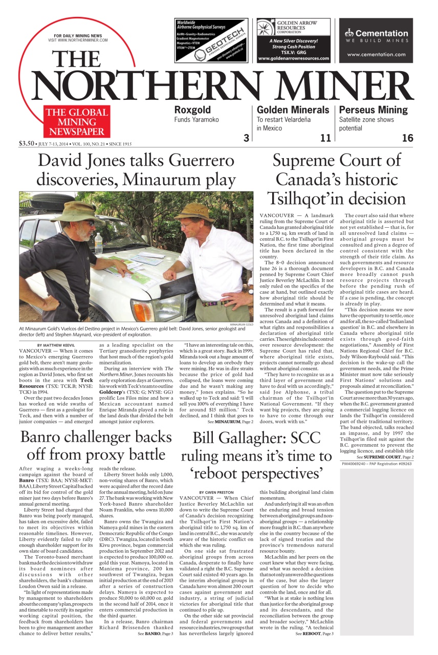 The Northern Miner Preview Pages