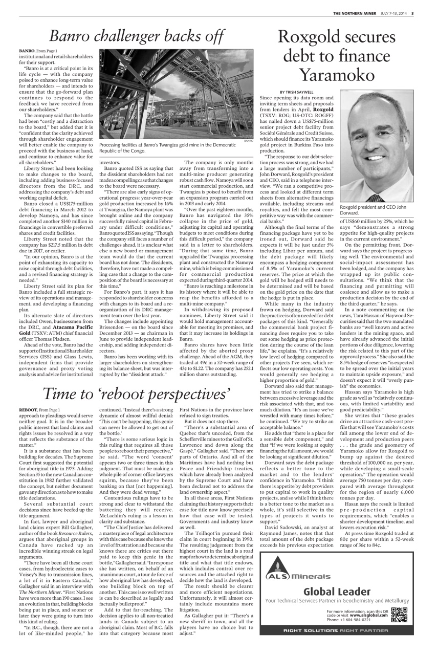 The Northern Miner Preview Pages