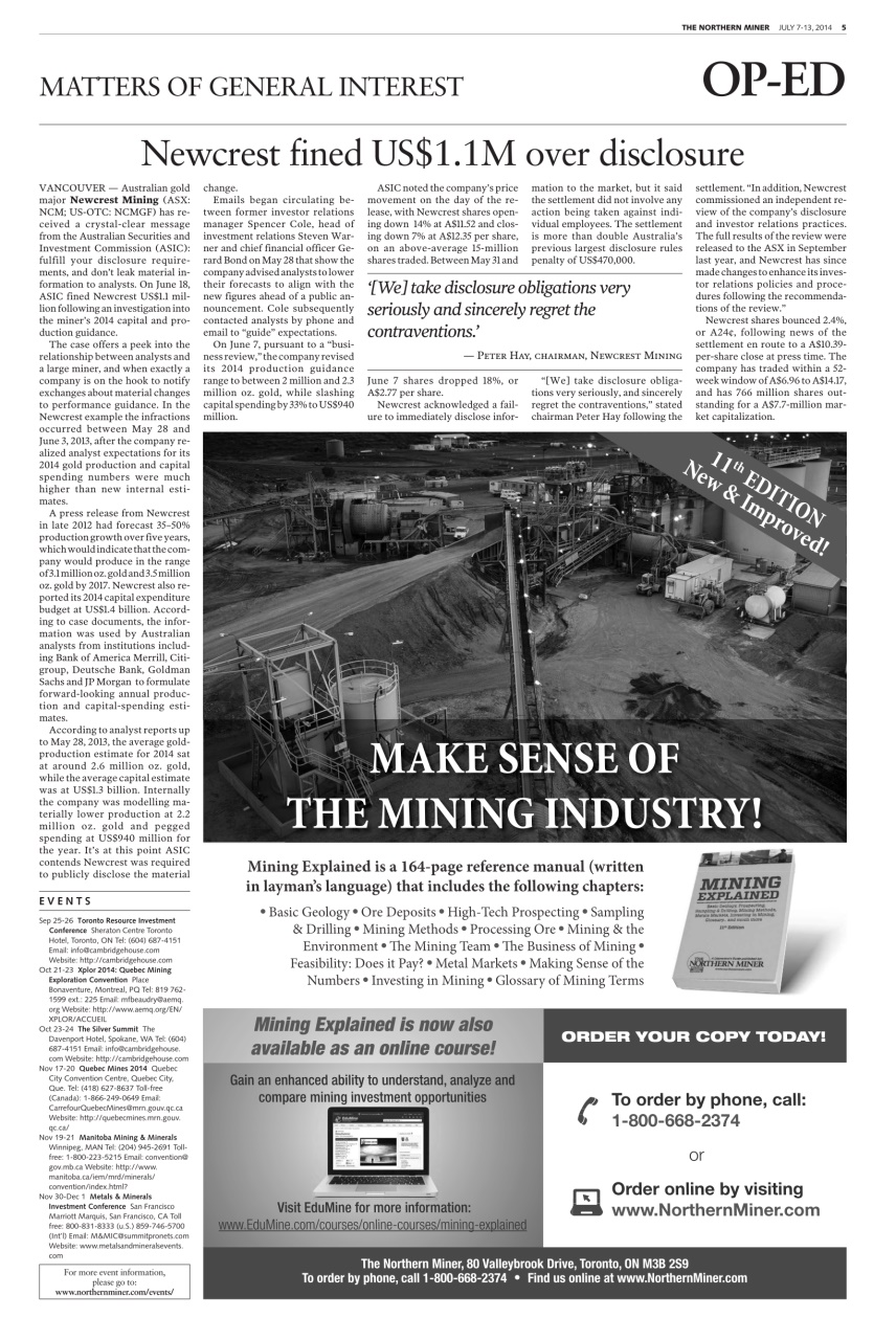 The Northern Miner Preview Pages