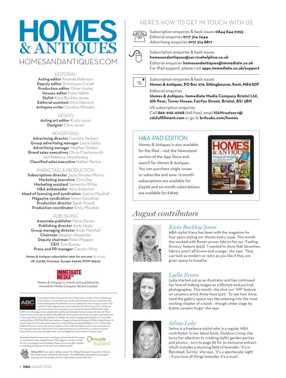 Homes & Antiques Magazine Preview Pages