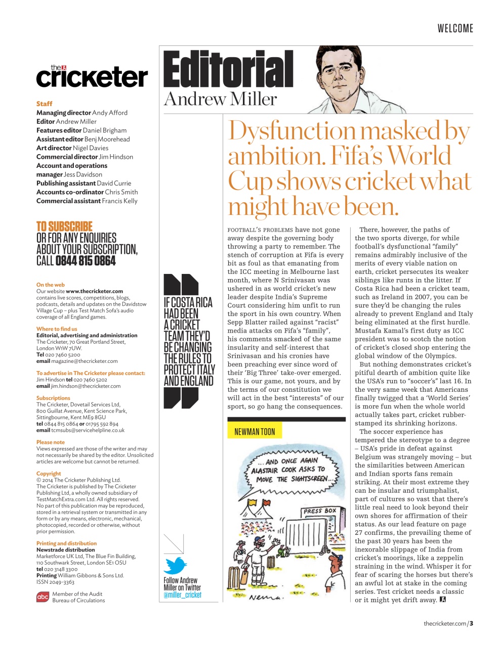 The Cricketer Magazine Preview Pages