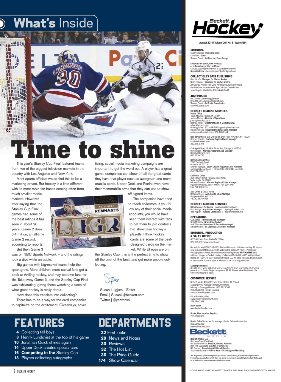 Beckett Hockey Magazine Preview Pages