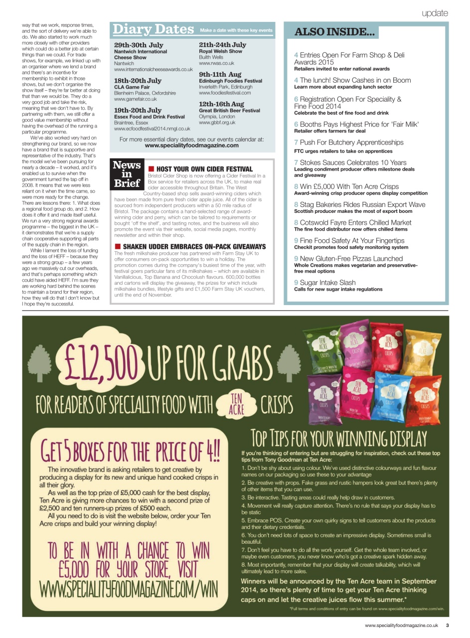 Speciality Food Preview Pages